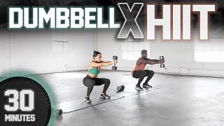 30 Minute FULL BODY Dumbbell HIIT Workout NO JUMPING ADVANCED