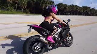 Sexy Girls riding fast - Compilation Wheelie Crash Race & more...