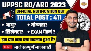 RO ARO 2023 NOTIFICATION UPPSC RO ARO AGE ELIGIBILITY SYLLABUS EXAM PATTERN UPPSC RO ARO 2023