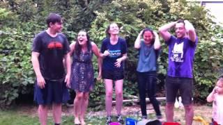 Kathryn Calder with family and friends - ALS Ice Bucket Challenge