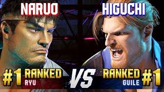 SF6 ▰ NARUO #1 Ranked Ryu vs HIGUCHI #1 Ranked Guile ▰ High Level Gameplay