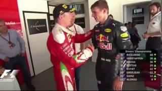 Kimi and Seb congratulate Verstappen - Spanish GP 2016