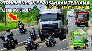 Hunting And Spotting Truck  Truk Sultan Perusahaan Rokok Ternama Banyak Truk Ngeblong Moge Konvoi