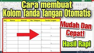 Cara Membuat Kolom Tanda Tangan di Excel Otomatis