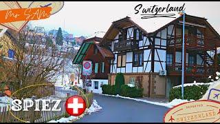 Spiez Switzerland 4k  winter walking tour