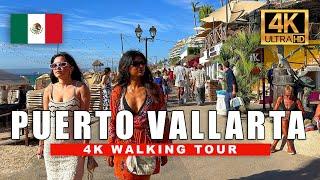  Puerto Vallarta Beach Walk México 4K Walking Tour 2024 Sunset and Night Walk  4K HDR 60fps