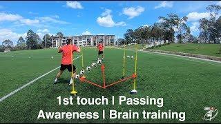 Improve your 1st touch with this Soccer Drill  Awareness  brain training  Joner 1on1