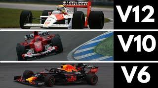 Incredible F1 Engines Sound Evolution 1950-Current V12 V10 V8 V6