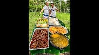 Los muchachos del coro de la HERMANDAD y su comida criolla hecha a la leña en San Cristobal