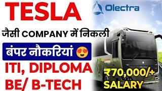 ITI DIPLOMA B-TECH Permanent Jobs Vacancy  Salary ₹70000+  Tesla जैसी Company में भर्ती 