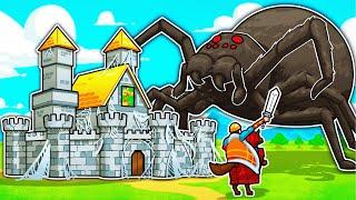 Defending my castle from GIANT SPIDERS in Thronefall