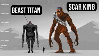 Scar King vs Attack On Titan Size Comparison