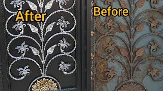 آموزش رنگ کاری و پتینه کاری درب _ Door painting and patina training