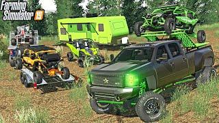 LUXURY CAMPING OFF-ROAD  LIFTED TRUCKS + RZR  FARMING SIMULATOR 2019