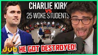 Charlie Kirk Debates Students in Hopes of Finally Winning  Hasanabi Reacts to Jubilee