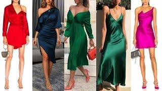 VESTIDOS  SATINADOS DE MODA 2022SATIN FASHION DRESSES 2022FASHION OUTFITS CON VESTIDOS EN SATIN