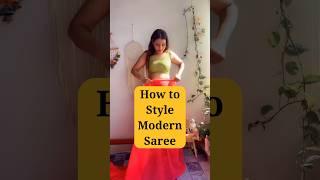 How to style modern saree draping #viral #shortsvideo #ytshorts #saree#modernsaree