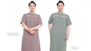 Baju Jubah Gamis Pria Lengan Pendek Kekinian  Al Madeena Gamis Ikhwan