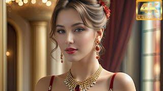 4K AI Girl Lookbook - A Grand Affair Sophias Gala Night in the Majestic Foyer