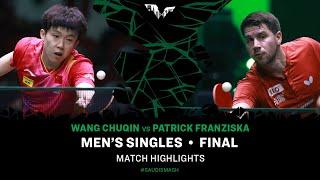 Wang Chuqin vs Patrick Franziska  MS Final  Saudi Smash 2024