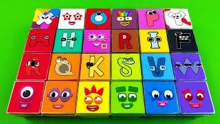 Numberblocks - Finding Alphabet Lore SLIME Coloring in Squares Mix Satisfying Slime Videos