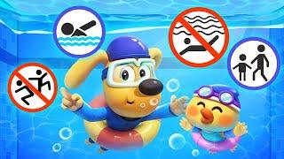 Safety Rules in the Pool  Useful Story for kids  Kids Cartoons  Sheriff Labrador