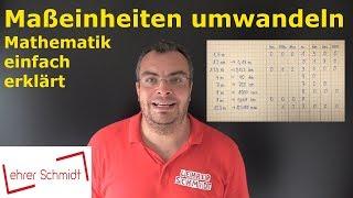 Maßeinheiten umrechnen km m dm cm mm   Mathematik  Lehrerschmidt - einfach erklärt