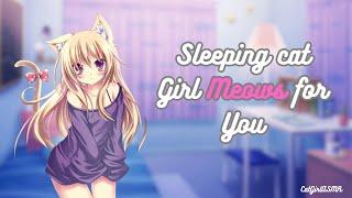 ASMR Cute catgirl meows for you in her sleep Kisses Whimpers Comfort Sleepaid Purr