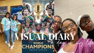 Visual diary Rugby world champion family fun day Rain 5g scam