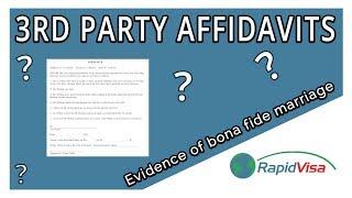 Notarized 3rd Party Affidavit Evidence of Bona Fide Marriage?