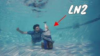 Opening a Bottle of Liquid Nitrogen Under Water