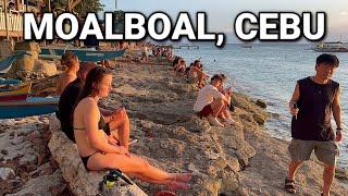 Moalboal Cebu Philippines  Walk Tour at Panagsama Beach - Nightlife Spot & Famous for Sardine Run