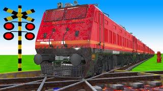 【踏切アニメ】あぶない電車 Fumikiri 3D Railroad Crossing Animation#1