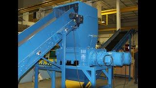 plastic single shaft shredder with pusher for shred pp and pe