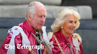 King and Queen attend St Paul’s Cathedral for OBE service in striking pink robes