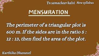 The perimeter of a triangular plot is 600m.If the sides are in the ratio 51213 Class9 Ex7.1 sum3