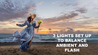 3 Lights set up to Balance Ambient and Flash with Godox and Magmod