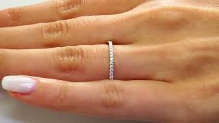 Round Diamond Wedding Band Semi-Eternity Anniversary Ring in White Gold  MVSXB0007-W