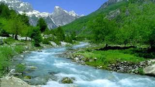 4k Mountain River flowing in Albania theth. Relaxing River White Noise Nature Sounds for Sleeping.