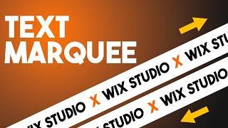 How To Add Text Marquee on Your Website in Wix Studio