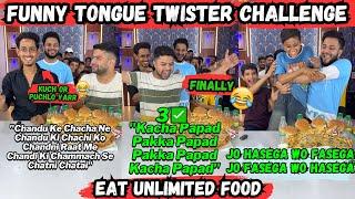 Full Video Funny Tongue Twister Game Challenge  Answer Quickly And Eat Unlimited Food   #pizza