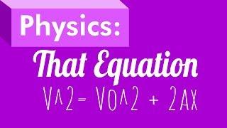 Physics That Equation finding final velocity without time