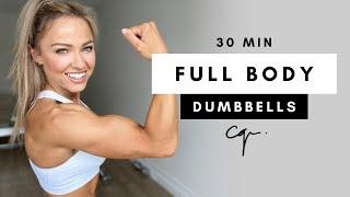 30 Min FULL BODY DUMBBELL WORKOUT at Home  Muscle Building
