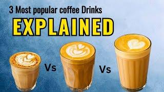 Know your Coffee Drink Cappuccino vs Flat white vs Latte #barista #coffee