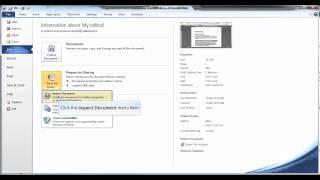 ms word 2010 how to use document inspector demo