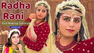 WOW Radha Look ReCreate By Pranchal  Full MakeUp Tutorial  Janmasthami Special video