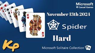 Microsoft Solitaire Collection - Daily Challenge - Spider Hard - November 13th 2024 - 2024-11-13