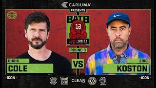 BATB 12 Chris Cole Vs. Eric Koston - Round 3  Battle At The Berrics - Presented By Cariuma