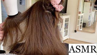 ASMR  Gentle blow drying with lots of hair brushing & hair sectioning 🩷 no talking
