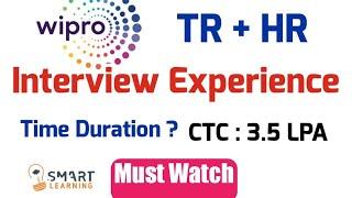 Wipro NLTH Latest Interview Experience 2021  Wipro TR + HR Interview Experience  Smart Learning